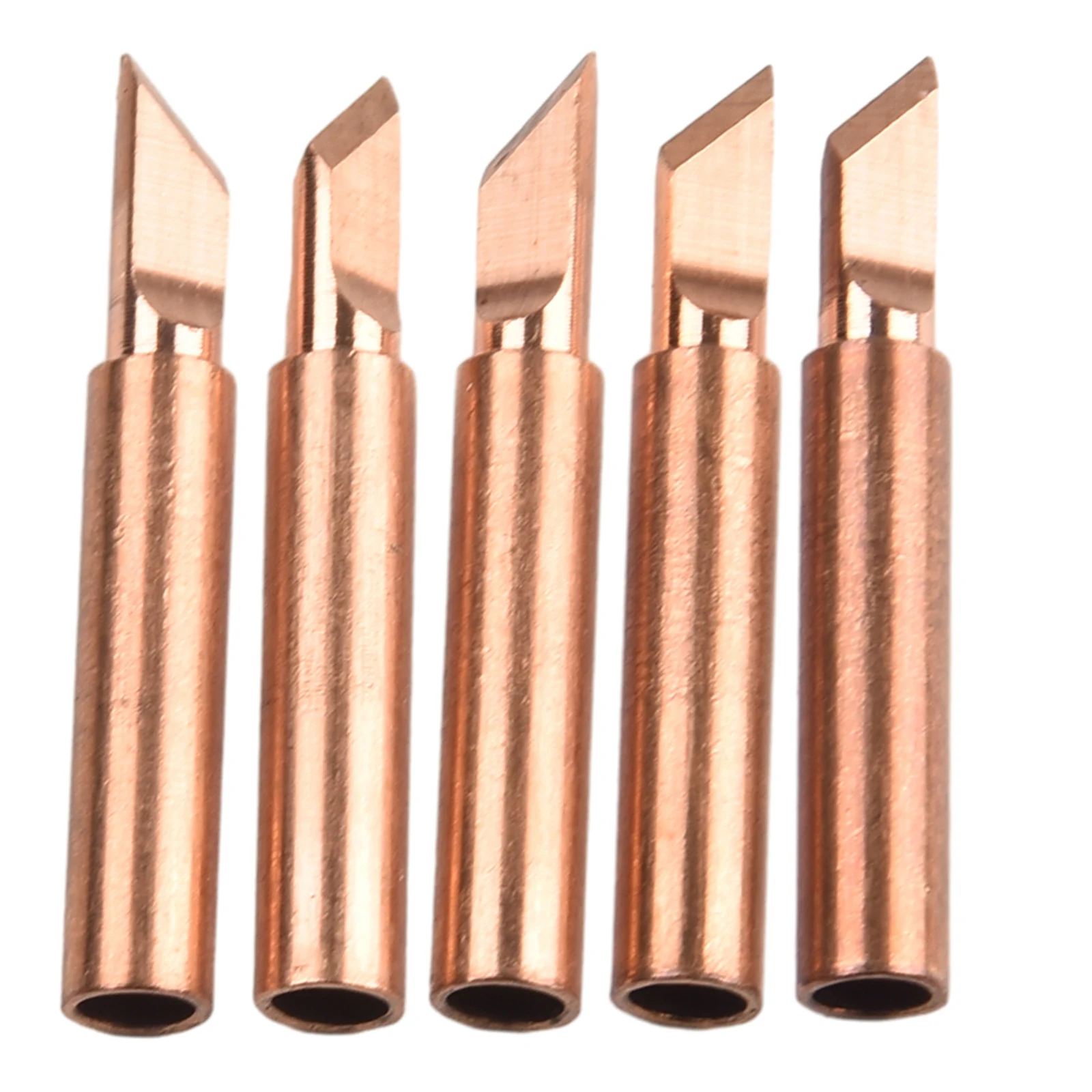 5pcs Pure Copper Soldering Iron Tip 900M-T Soldering Iron Head Set Welding Tip Nozzle Tool Solder Heads