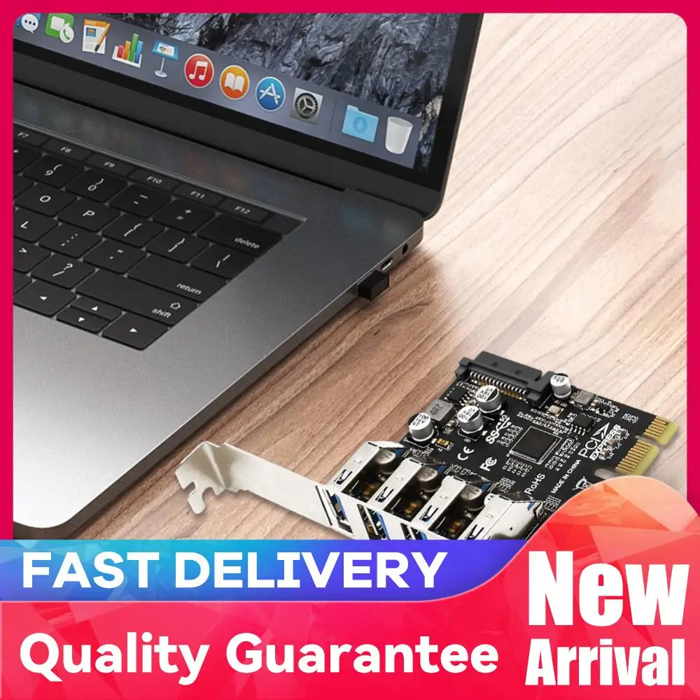 

4-портовый USB 3.0 HUB-адаптер PCIe, контроллер USB3 PCIe USB3.0, 5 Гбит/с, адаптер-конвертер USB 3.0 PCI Express для компьютера
