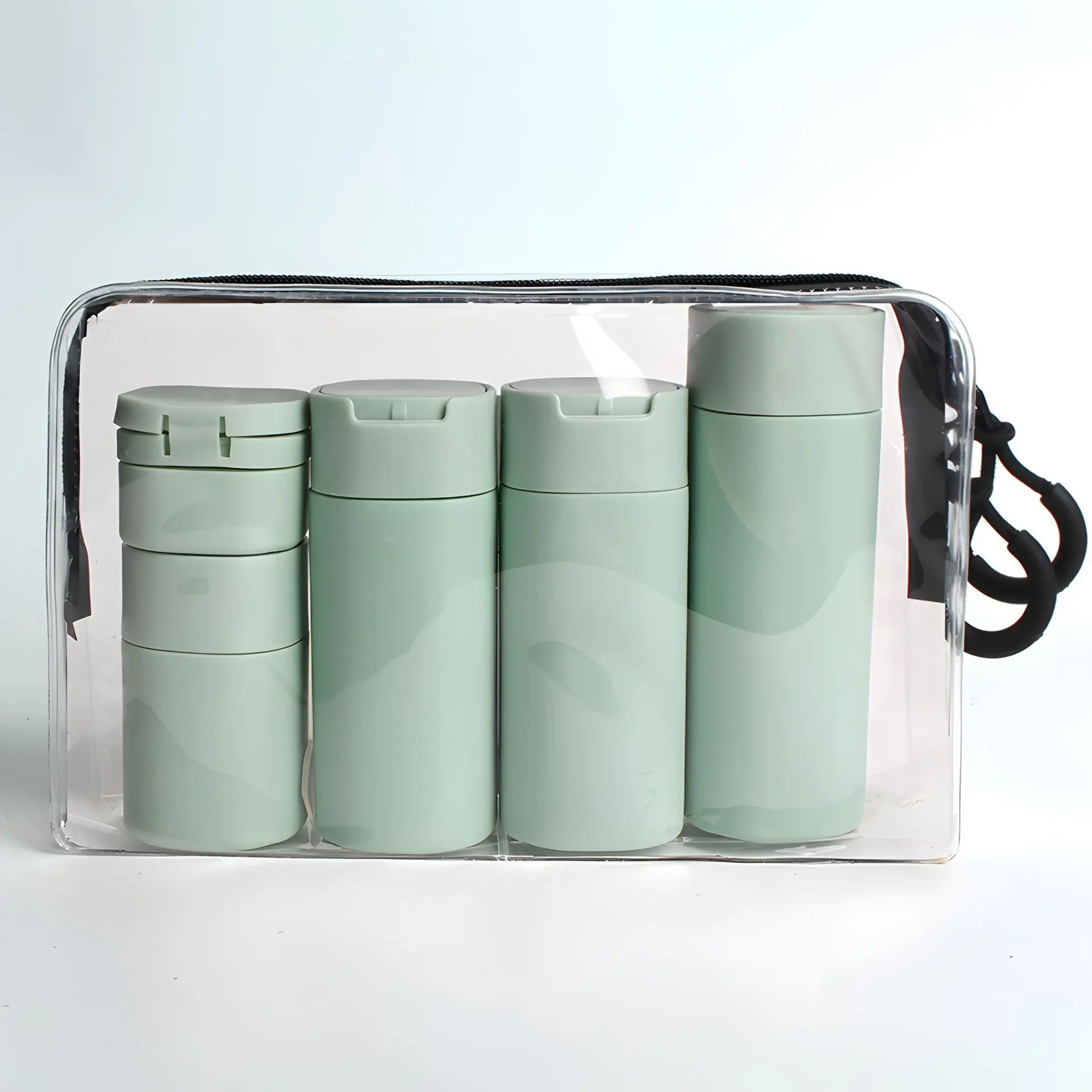 TPU PE Empty Travel Bottles Set, Refillable Cosmetic Containers for Shampoo Shower Gel Lotion Cream, Portable Skincare Kit - Detail 1