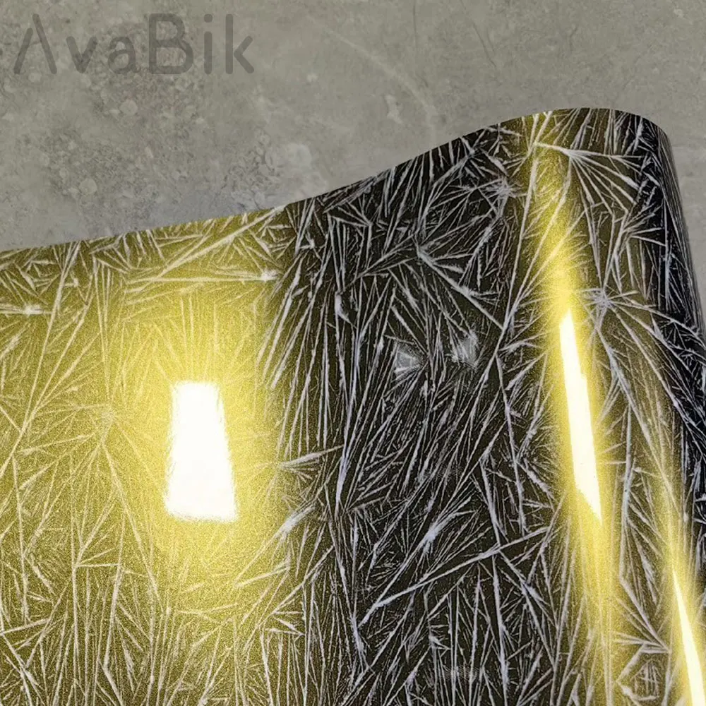 

Gloss Gold crack carbon fiber Vinyl Film for car Motorcycle body color Decal Cover car interior Tuning Accessories Low viscosity