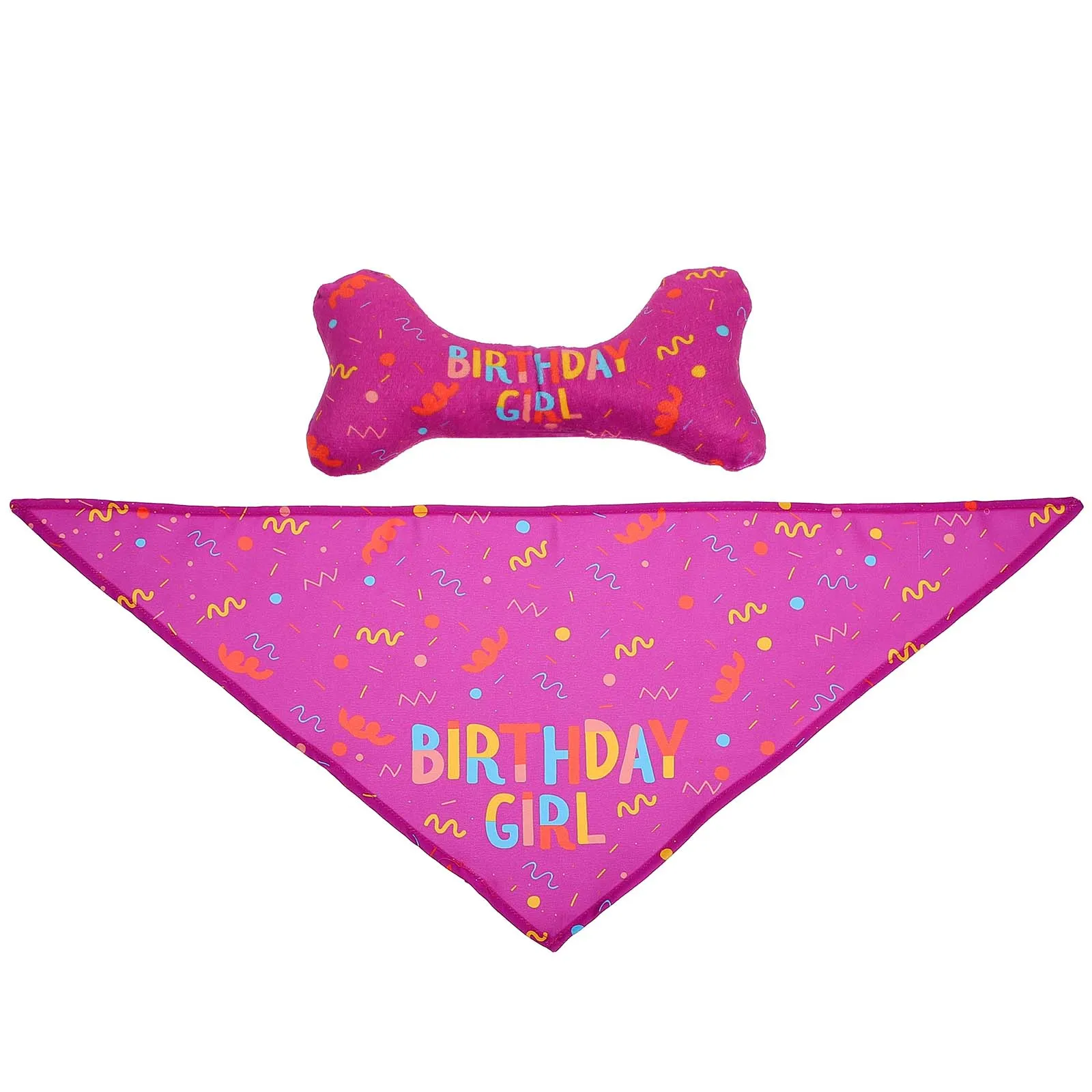 

2Pcs Pet Triangle Scarf Adorable Party Collar Dog Birthday Suit Premium Material No Dirty Hair Dog Accessories Simulation Bone