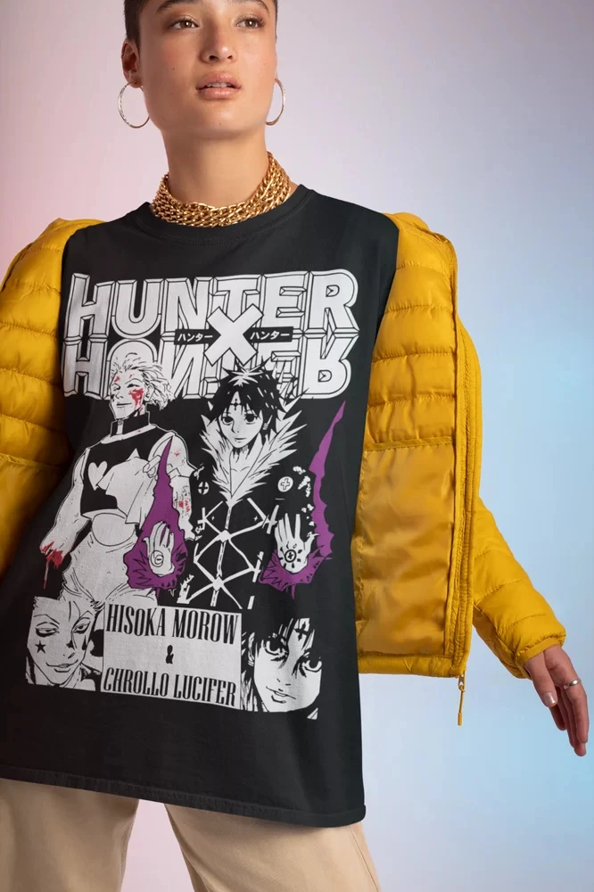 Crollo X Hisoka T-Shirt Hunter X Hunter Manga Strip Anime Gift Shirt All Size Women Clothing  Shirts for Women  Gothic  Y2k Top