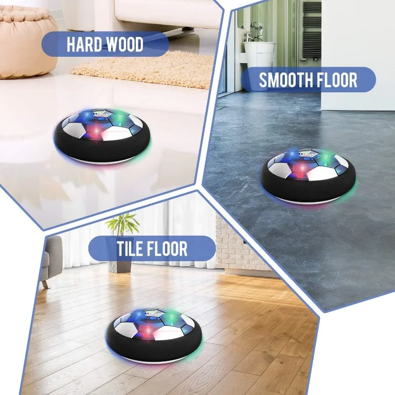 거품 범퍼 축구 장난감 공기 전원 훈련 공 뮤지컬 배터리 구동 선물과 LED 호버 축구 공 아이를위한 생일 선물