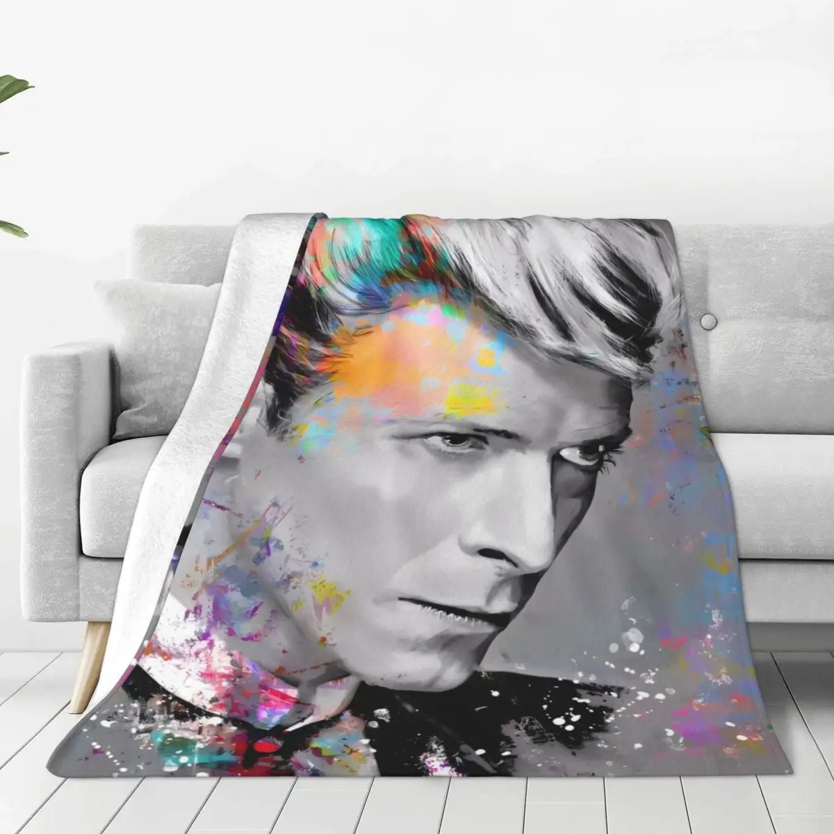 Star Single Davids Bowies Blanket Flange Textile Decor Portable Super Soft Throw Blankets for Home Office Plush Thin Quilt