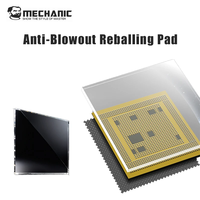 MECHANIC La-03 White Glass Anti-Blowout BGA Reballing Pad 20x20mm for CPU GPU Chip Solder Ball Phone Motherboard Repair Tool
