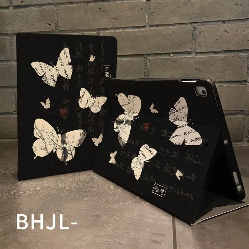 

Чехол для iPad в стиле классической поэзии и прозы для iPad Pro 11 13 дюймов 2025, iPad Pro 12.9 дюймов, Air 7, 10-го и 11-го поколений, M4/5, MINI, книжный чехол с отсеком для стилуса