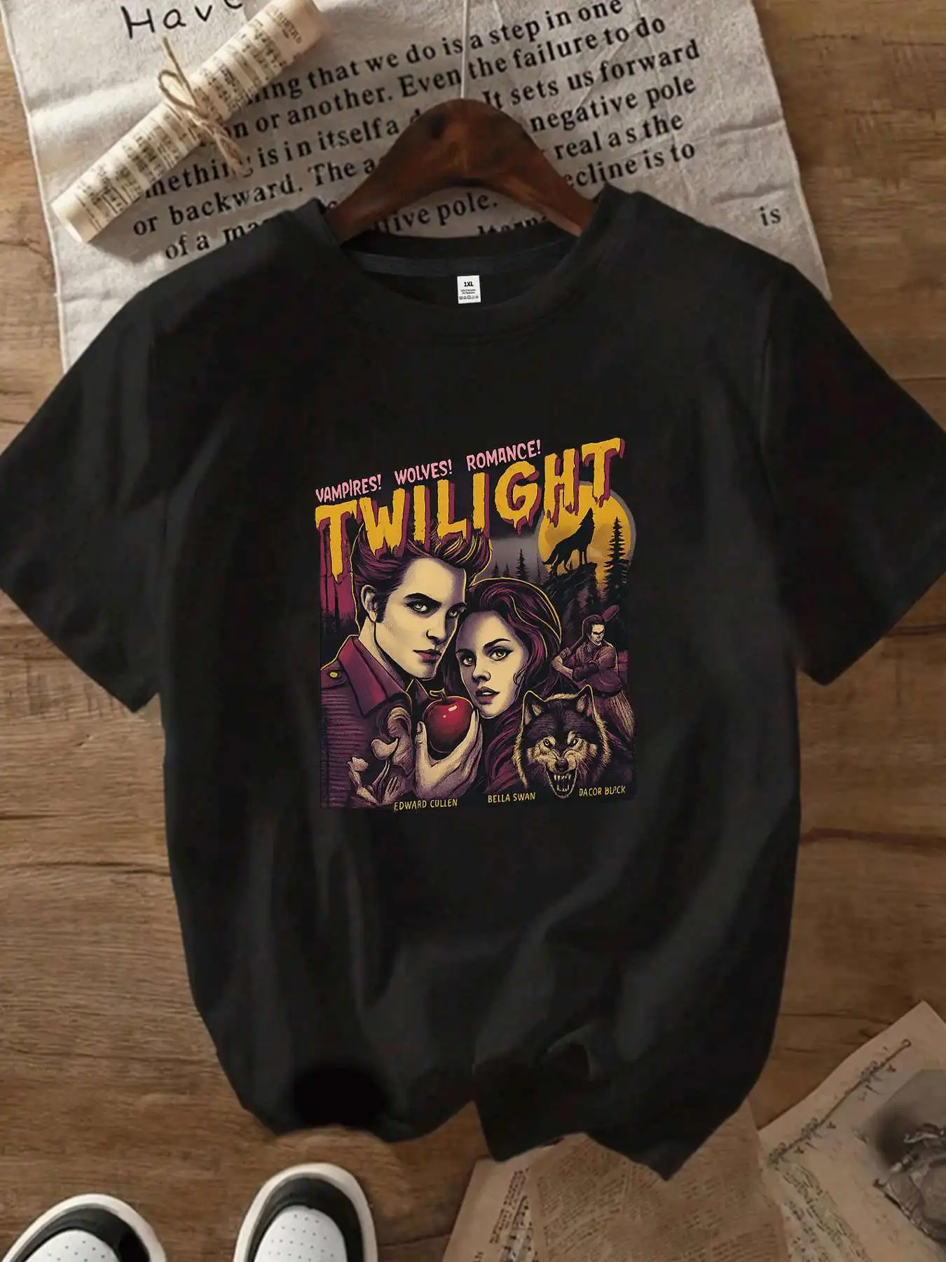 

【1144520】Женская футболка больших размеров с круглым вырезом и короткими рукавами, эластичными половинными рукавами и модными принтами