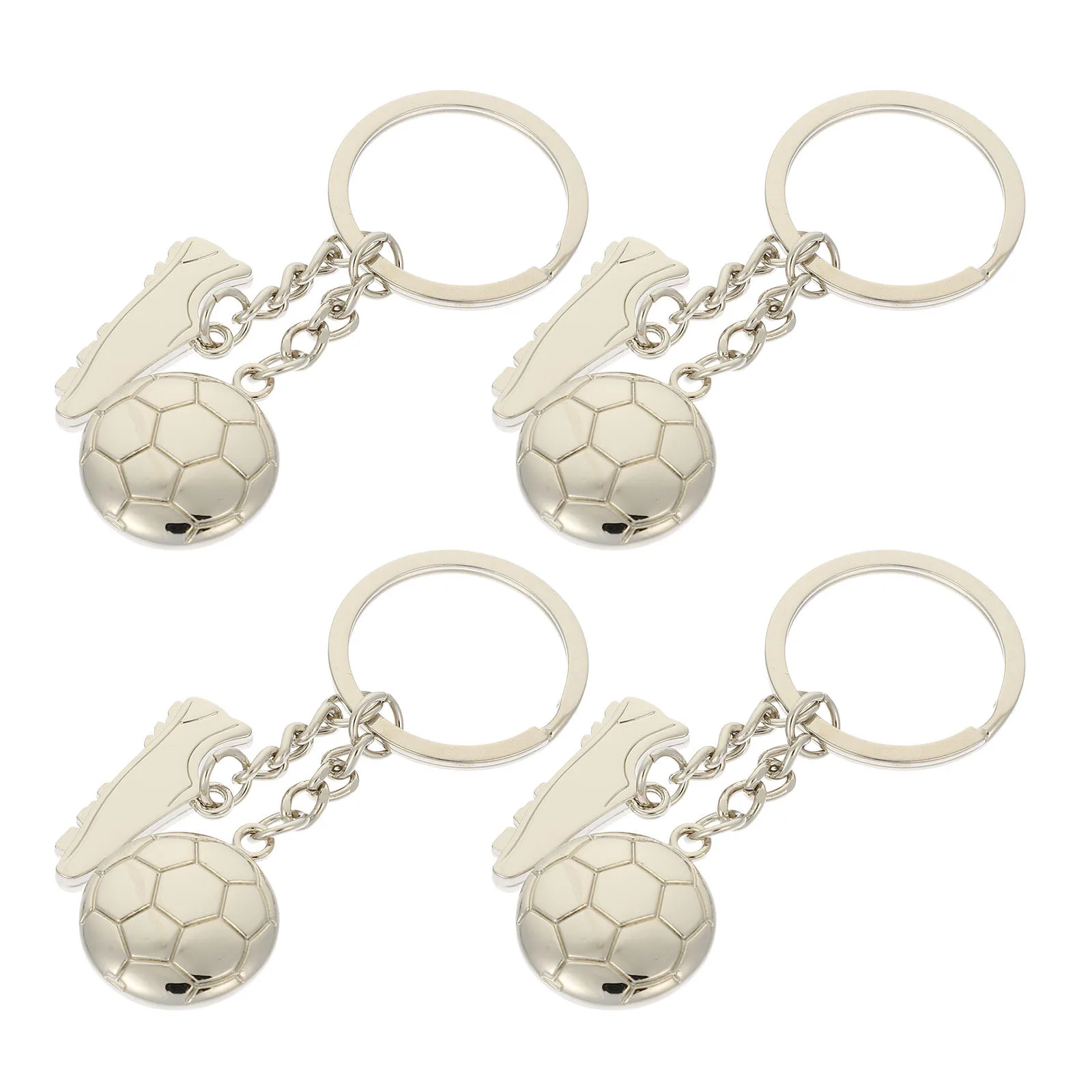 4 stuks voetbal sneakers sleutelhanger zinklegering sport thema sleutelhanger voor jongens meisjes voetbal geschenken rugzak auto hangende decoratie