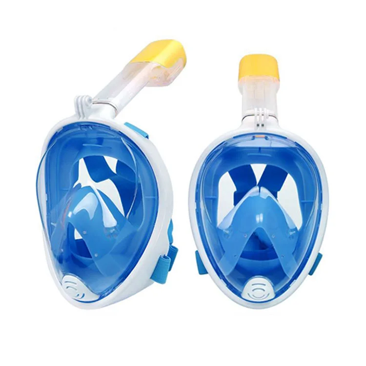 Full Face Swimming Snorkel Mask Watersport Diving Snorkeling Set Underwater Mask Anti-Fog Anti-Leak Dry Top Natural Breath