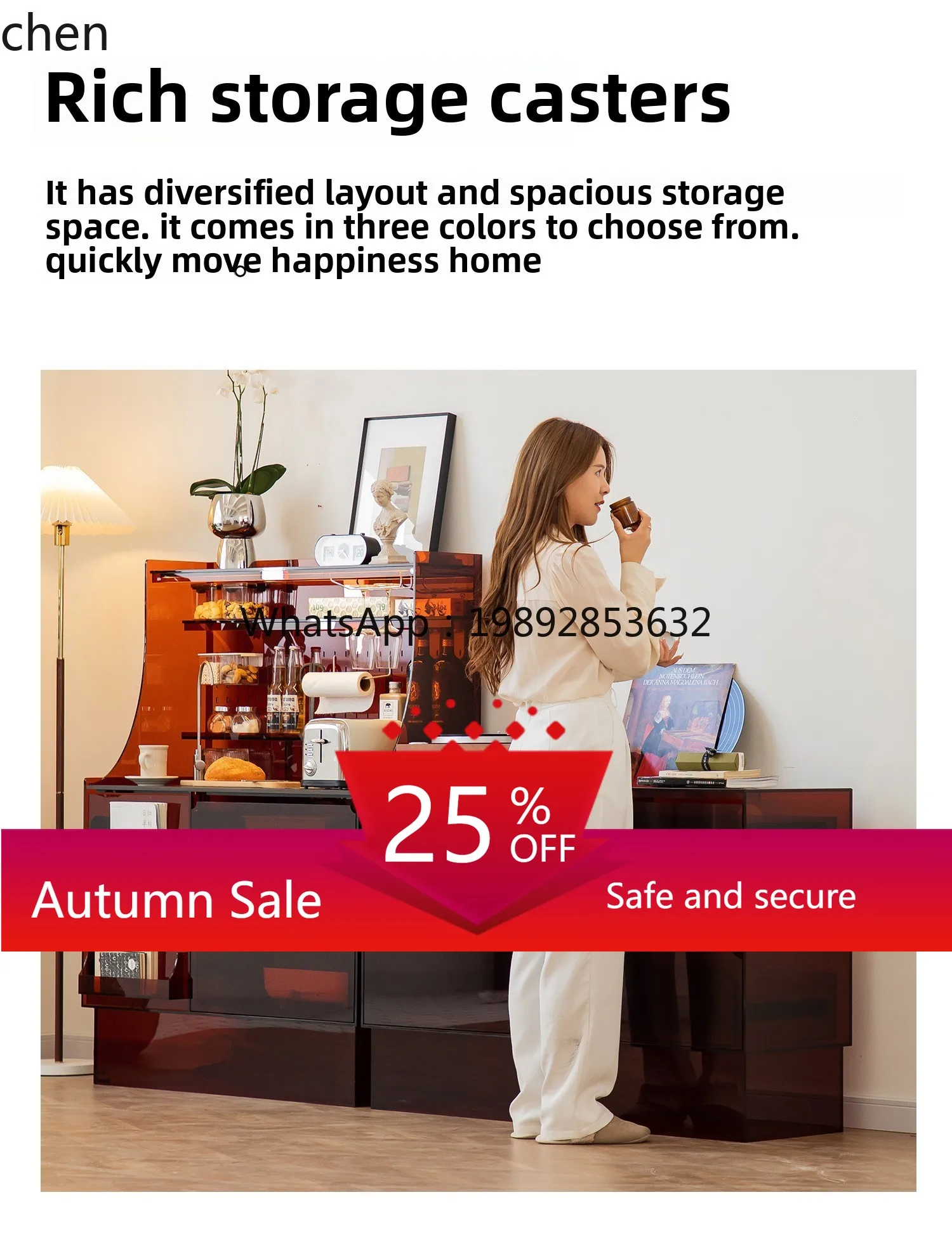 

gray square tea cabinet acrylic dining side cabinet light luxury high-end multi-functional storage cabinet