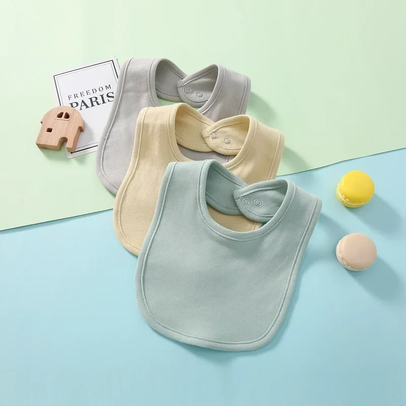 Baby Bibs Saliva Towel Stuff for Babies Solid Color Cotton Bib Boys Girls Burp Cloths Newborn Care Necessity Accessories Soft