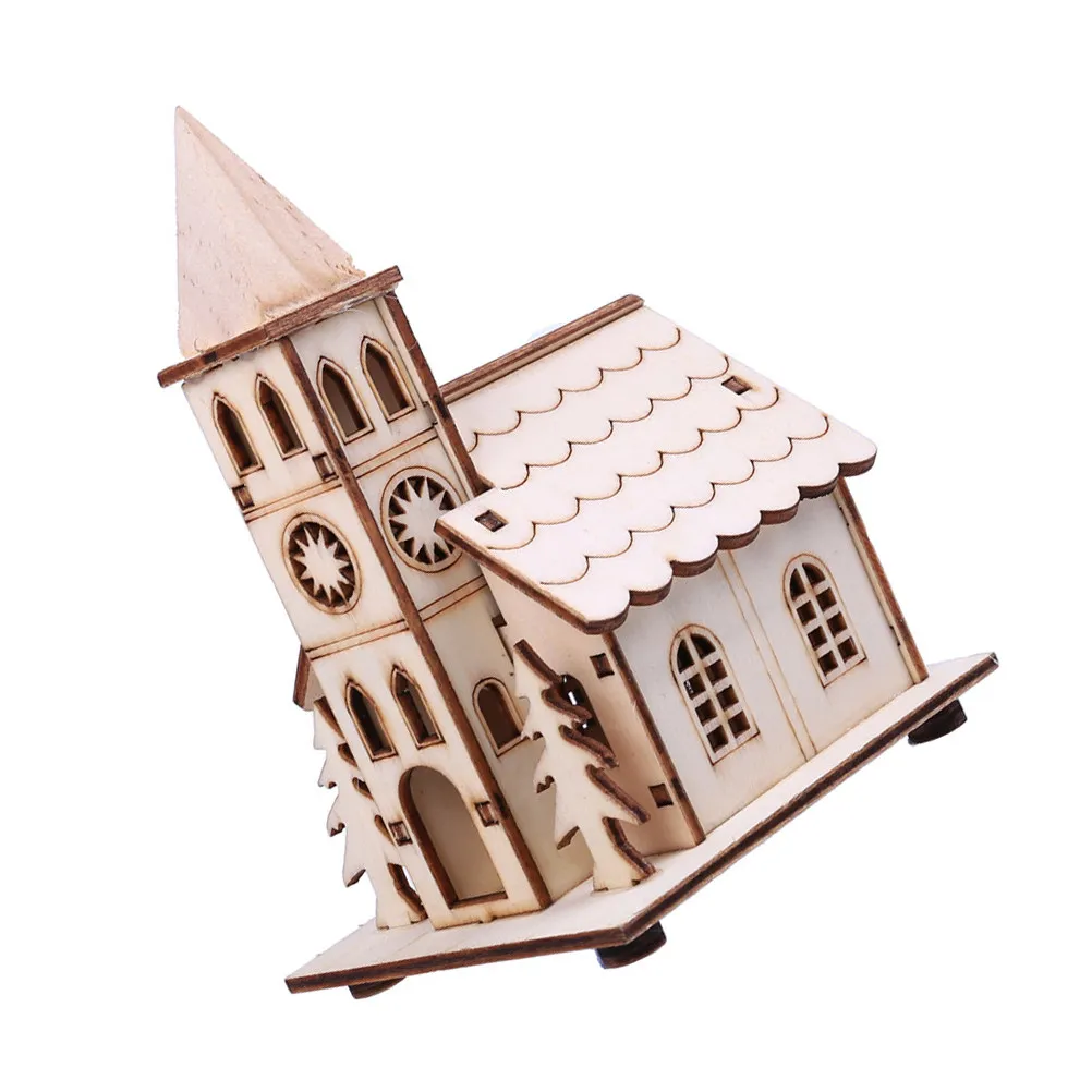 

1Pcs Small Luminous Wooden House Ornament Glows Like A Star Perfect for Xmas Decor Festival Gathering Home