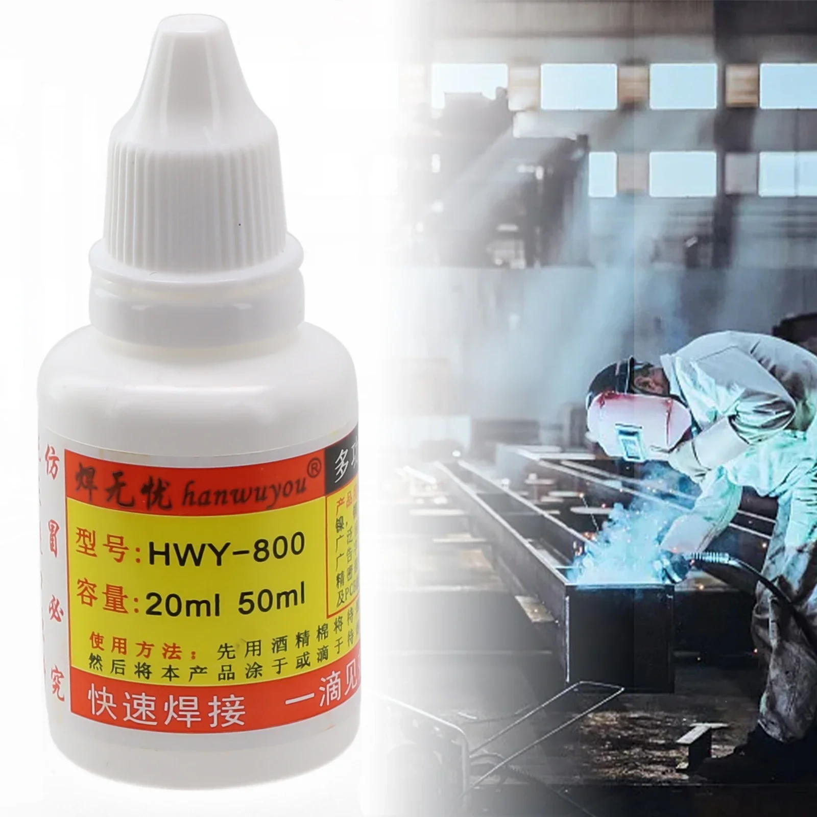 Stainless Steel Liquid Flux Welding Solder HWY-800 Paste Flux Liquid Solders Water Liquid Solders 20ml Quick Welding Easy To Use