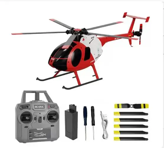 C189 MD500 RC Helicopter 1:28 4CH Dual Brushless 6-Axis Gyro Altitude Hold Optical Flow Simulation Model Toy Adult Gift