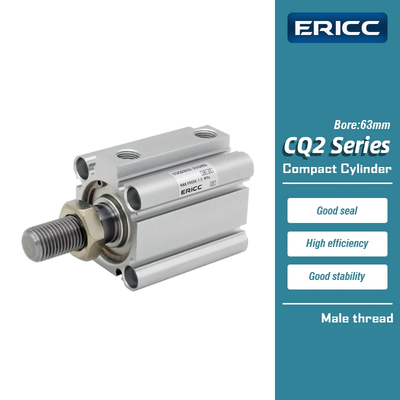 CQ2B63 Series Compact Cylinder Double Acting single Rod Bore 63mm stroke 5-100mm Male Thread CQ2B63-50DMZ CDQ2B63-100DMZ