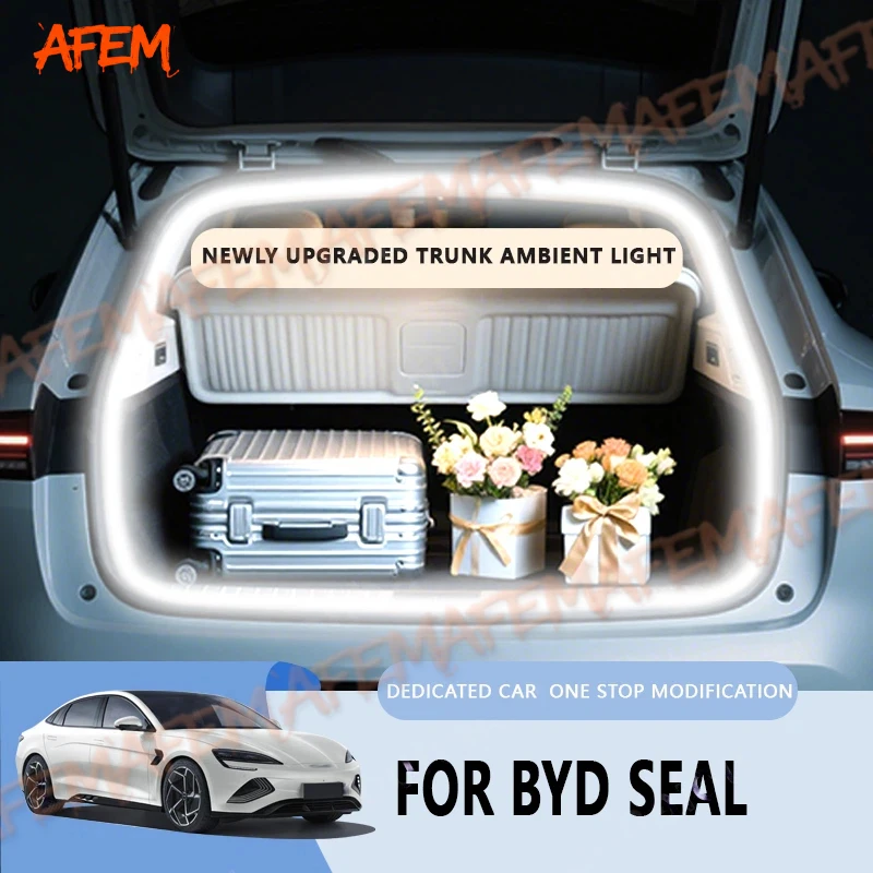 Für BYD SEAL Kofferraumbeleuchtung Modifikationslicht Ambientebeleuchtung Weiß Warmweiß Heck-Kofferraum-LED-Lichtleiste