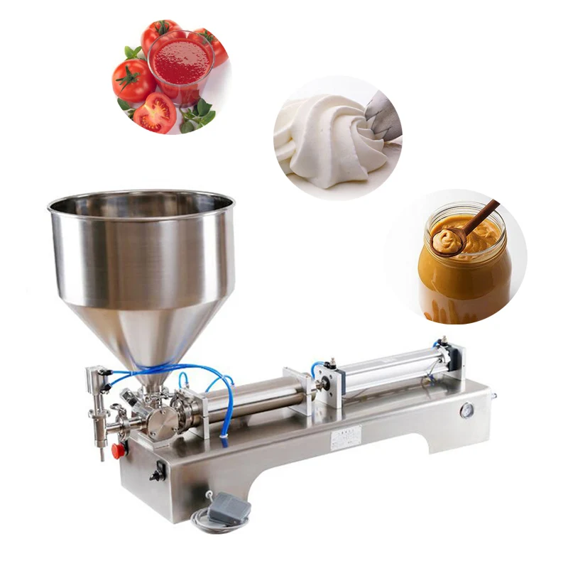 

Commercial Pneumatic Paste Filling Machine With Single Cylinder Piston Shampoo Cream Sauce Lotion Filling Machine