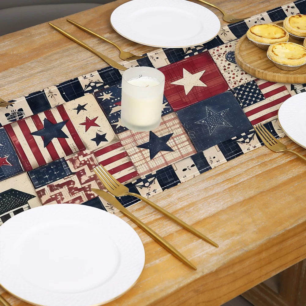 American Independence Day printed table flag new kitchen and dining table decoration small tablecloth atmosphere small