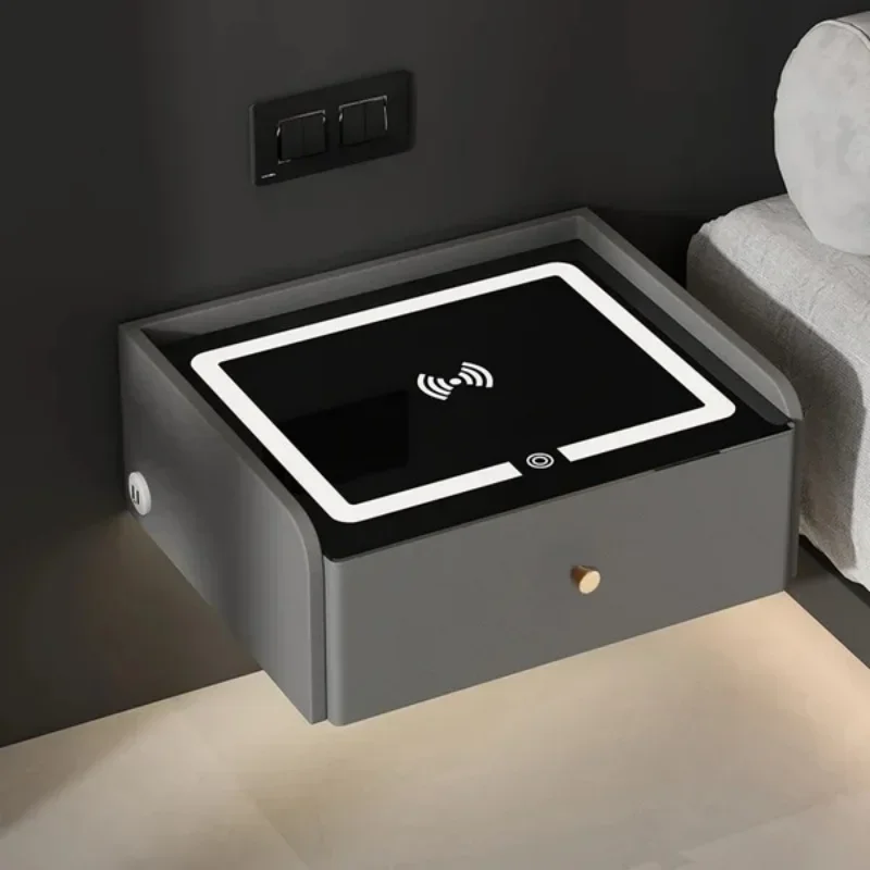 

Modern Style Smart Nightstand with Wireless Charging Creative Floating Bedside Table with Bluetooth Speaker Home End Table
