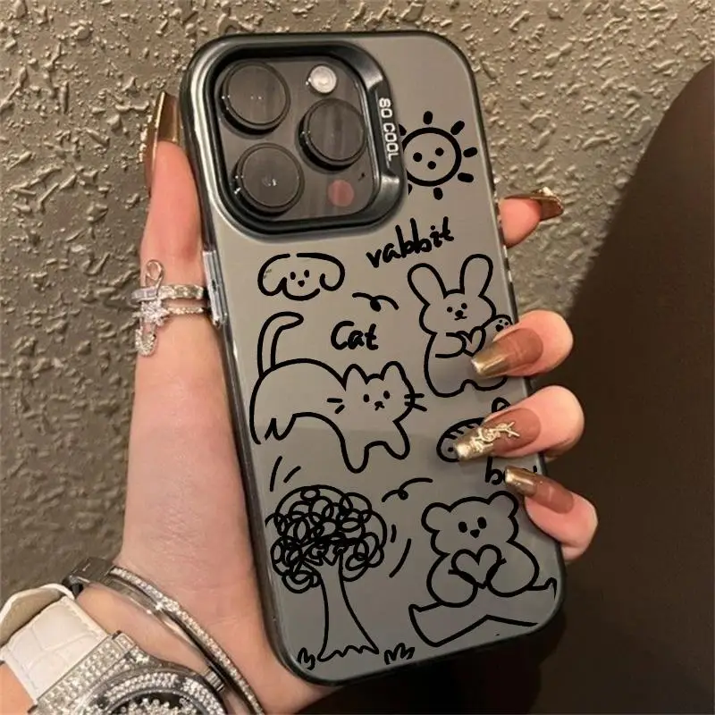 Funny Cute Cartoon Sketch Cat  Case for Infinix Hot 40i 30i 30 12 20 Play Note 40 Smart 8 7 Tecno Spark 10 10C 20C 20 Pro Cover