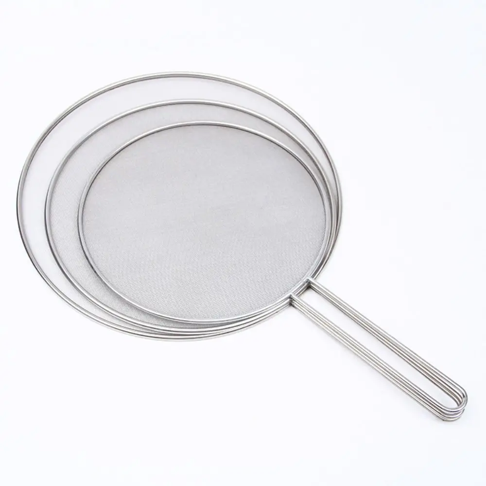 Anti-splash Durable Guards Mesh Kitchen Supplies Multifunctional Oil Splatter Screen Stainless-Steel with Handle Oil Splash Lids