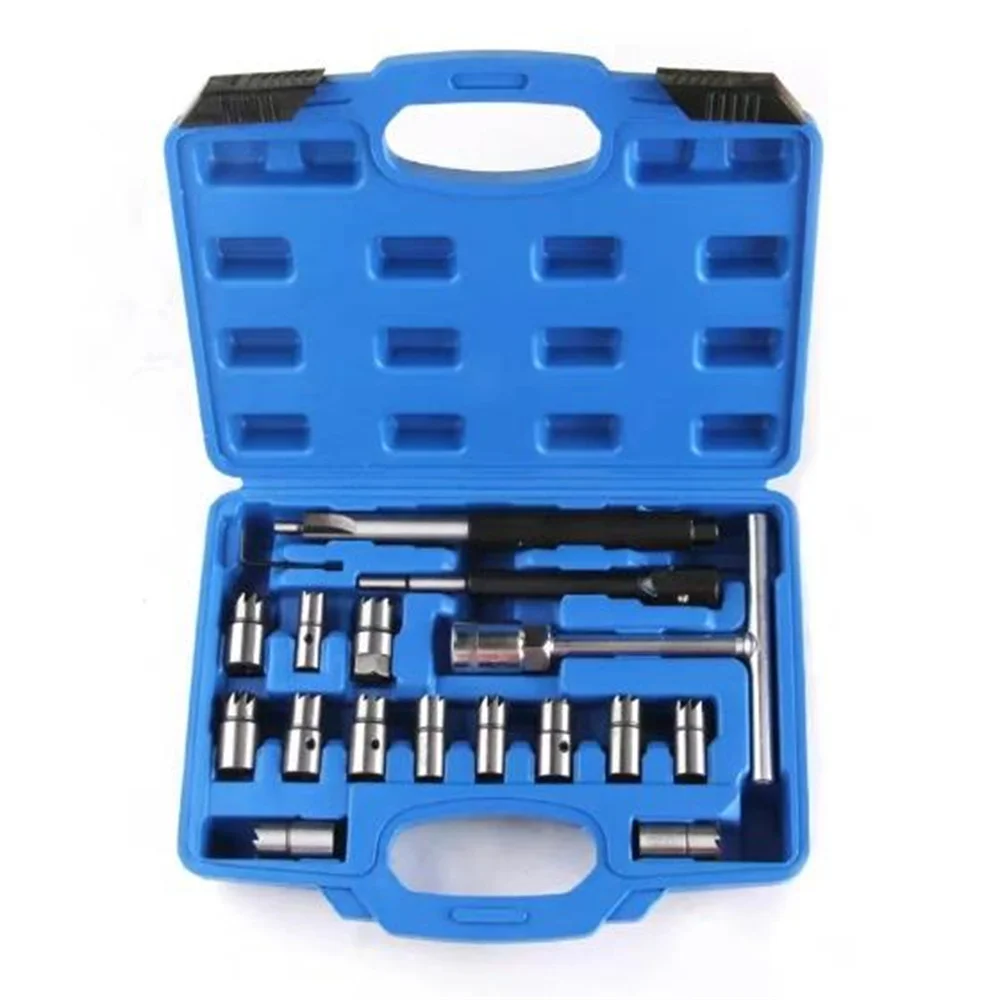 

NEW 17PCs Diesel Fuel Injector Cleaning Tool Cleaner Reamer Seat Repair High Quality Kit