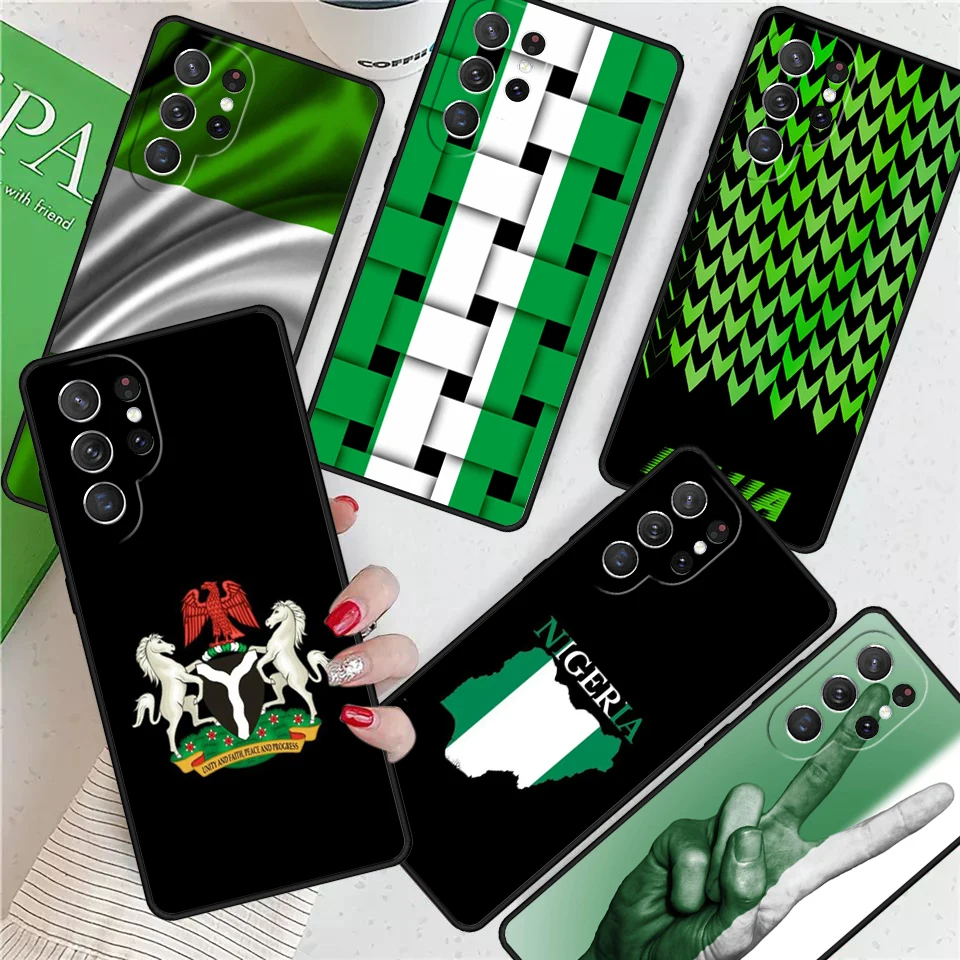 

Нигерийский флаг для Samsung Galaxy S24 Ultra S21 S22 S8 S9 S10E Note 10 20 Plus FE S23 чехол для телефона Coque