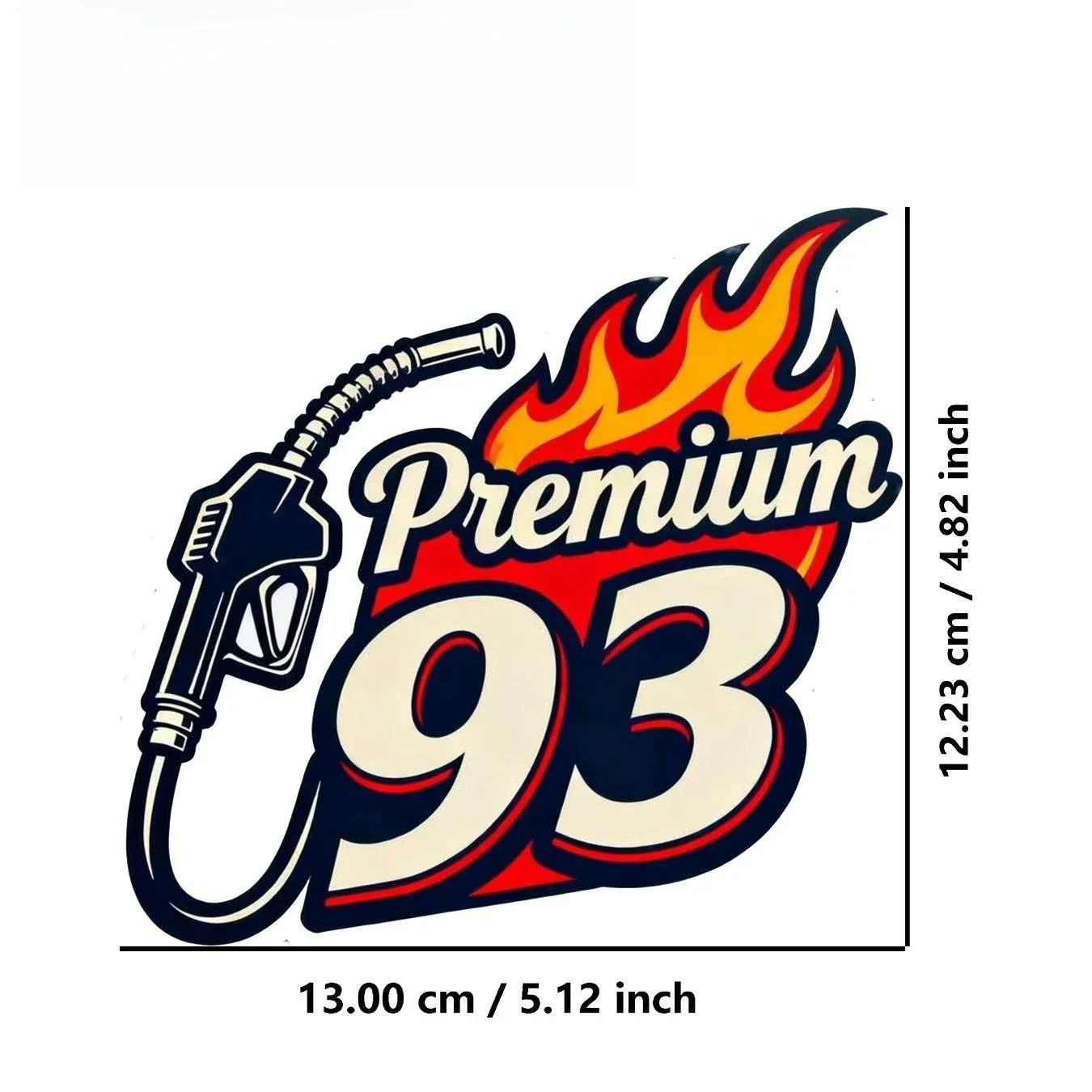 1Pc Premium 93 Fuel Nozzle Flame Vinyl Sticker,Waterproof Decal for Car Motorcycle Helmet Laptop Decor,Holiday Gift