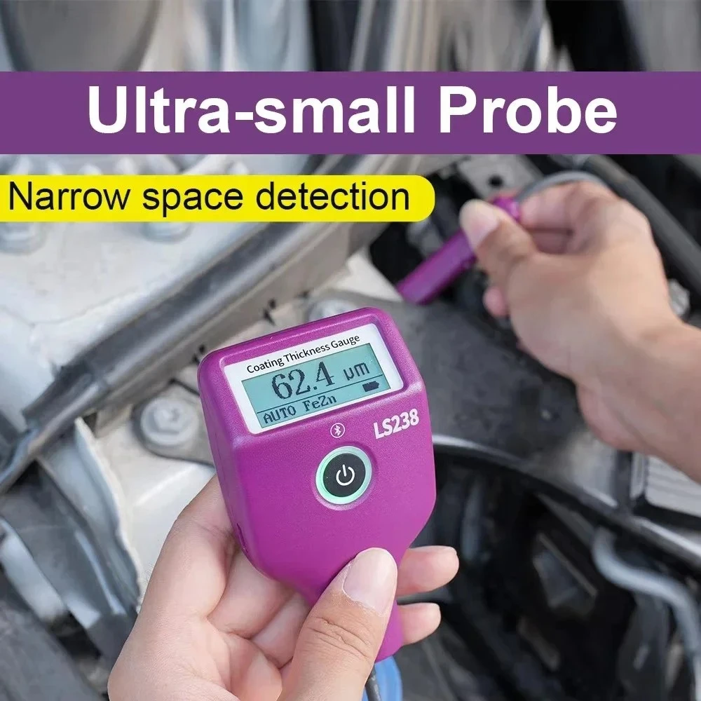 Digital Gauge for Measuring Paint Thickness on Fe/Al Cars High Precision Small Probe Coating Thickness Tester