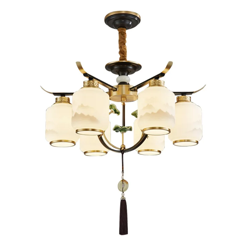 

New Chinese-style living room chandelier modern simple atmosphere lotus leaf restaurant zen