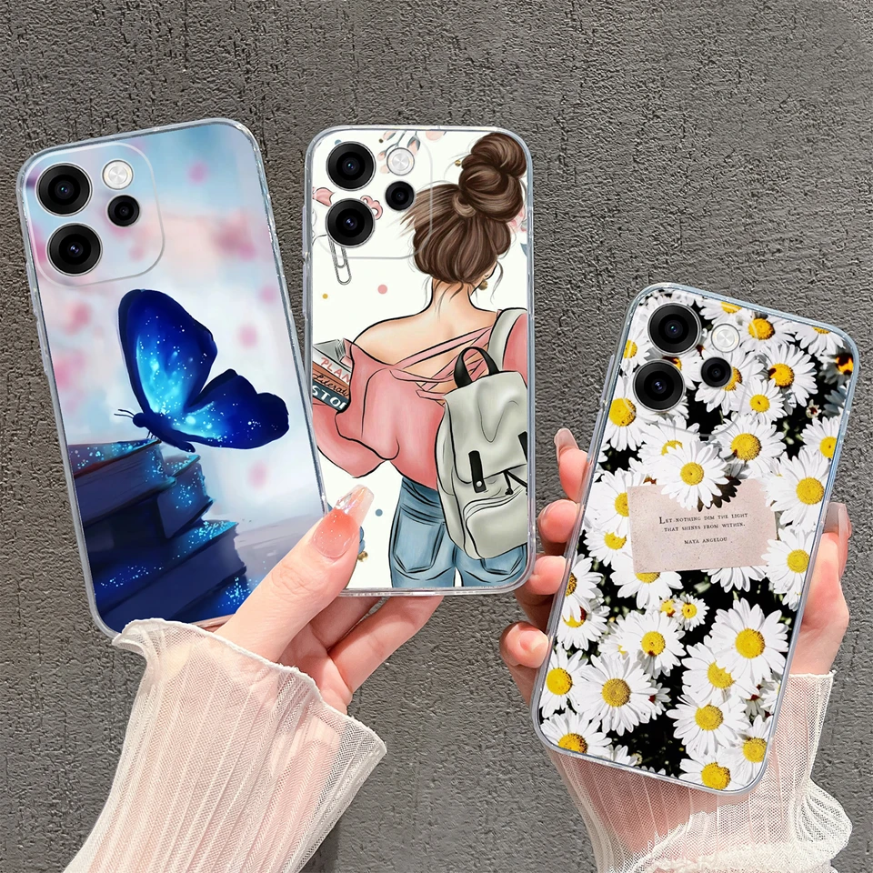 Case For OPPO Reno 15F 15C 15 Pro Pretty Rainbow Tulip Fall Prevention Transparent Back Cover For Reno15F Reno15Pro Funda Capa