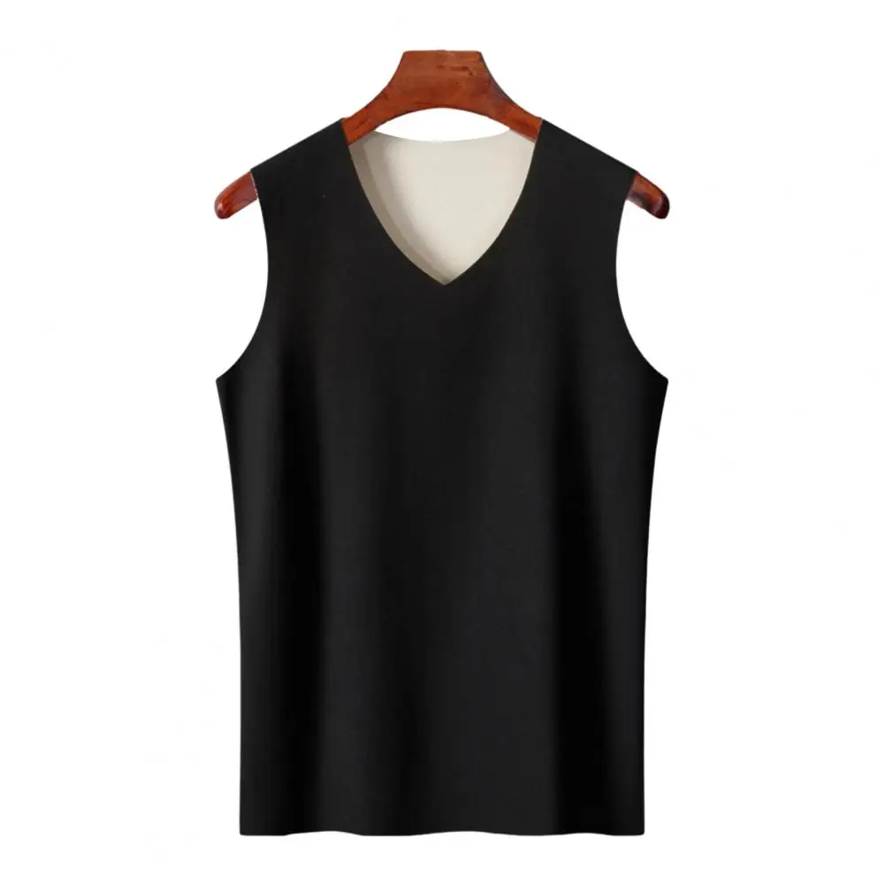 Thermal Pull-over Vest Men's Seamless Thermal V-neck Vest Slim Fit High Elasticity Cold-proof Underwear for Winter Fall