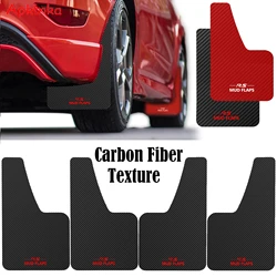 Carbon Fiber Effect Splash Guards, Para-lamas do carro, Fender Cover, Flares com Hardware, Frente e Traseiro, Acessórios vermelhos