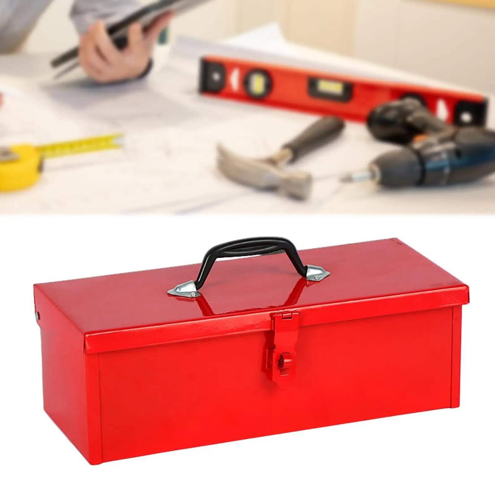 

Iron Tool Box Easy Access Metal Portable for Garages Electrician Workshops