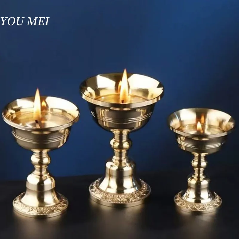 

Tibetan Altars Candle Lamp,Buddhism Bronze Candle Cup,Eternal Ghee Floating Holy Candlestick Holder,Buddhist Religious Items