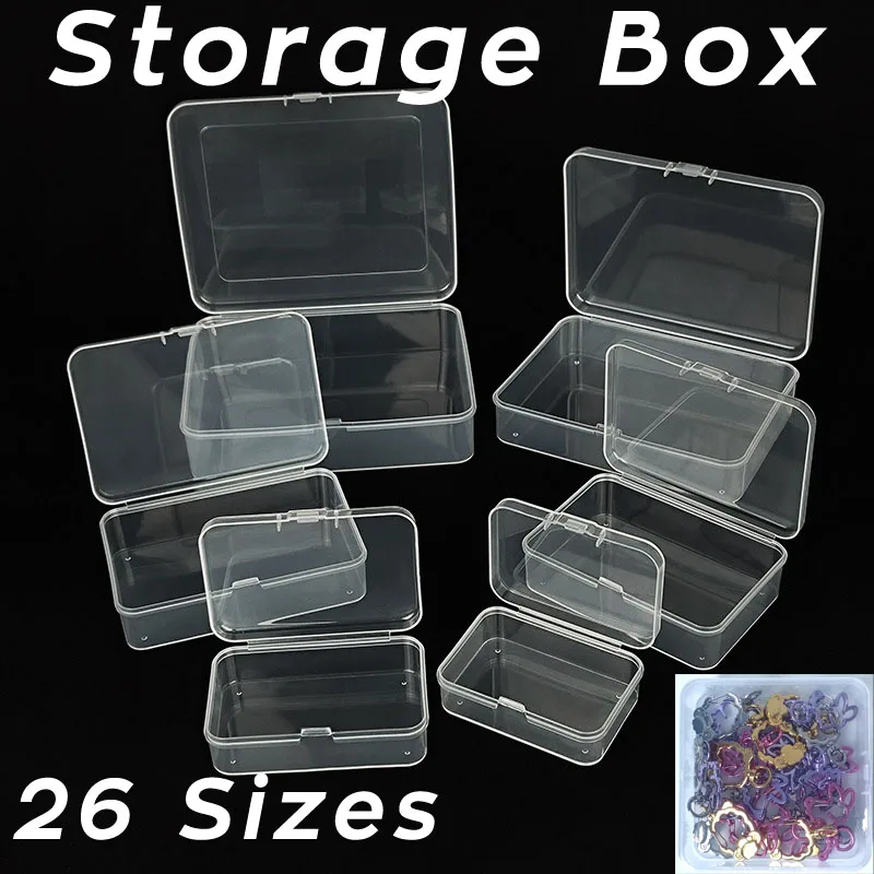 Transparent Plastic Storage Jewelry Box  for Watch Repair Parts Screws Container Storage Boxes Beads Ring Earring Organizer Case