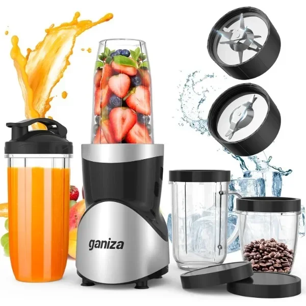 NEW NEW  Smoothie Blender, Blender for Shakes and Smoothies, 15-Piece Personal Blender and Grinder Combo for Kitchen