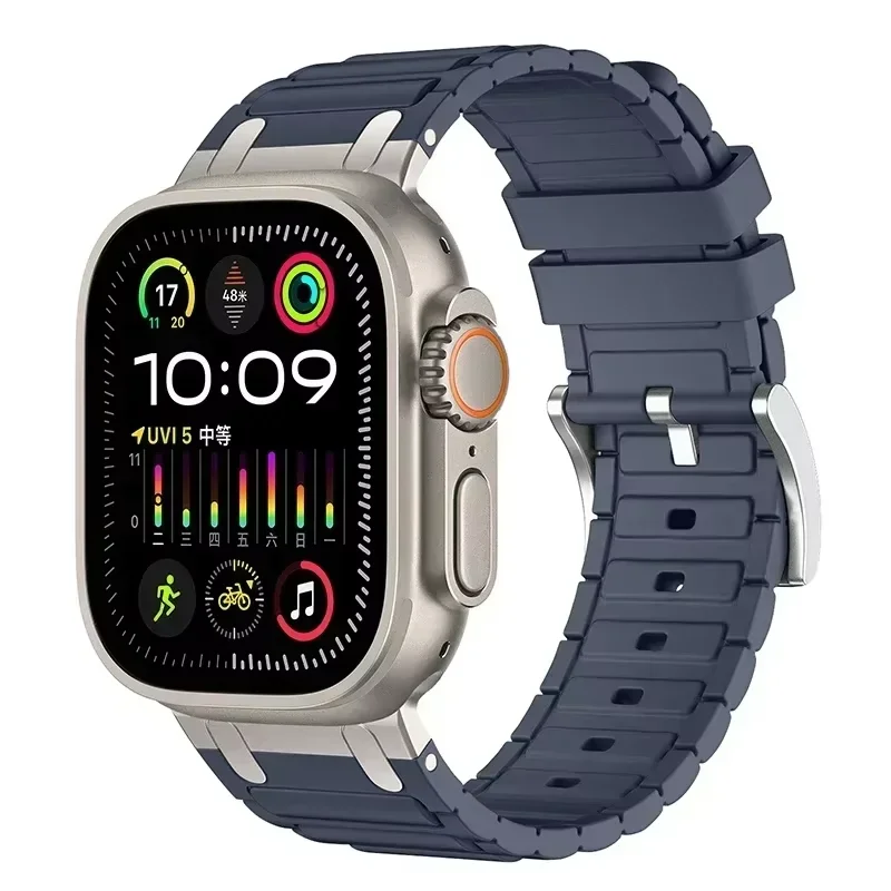 Silikonband für Apple Watch 49 mm 46 mm 45 mm 44 mm 42 mm 41 mm 40 mm Serie Ersatzarmband iWatch Ultra 10 9 8 7 6 5 4 SE Armband