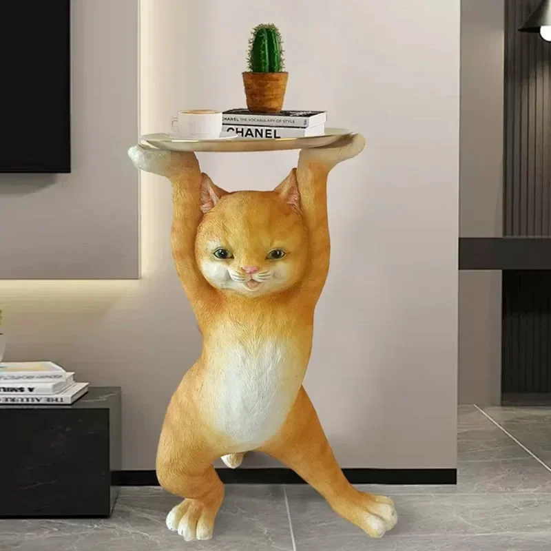 창의적인 매혹적인 고양이 거실 대형 플로어 스탠딩 장식품, 가정용 커피 테이블 조명, 럭셔리 장식, 집들이 선물
