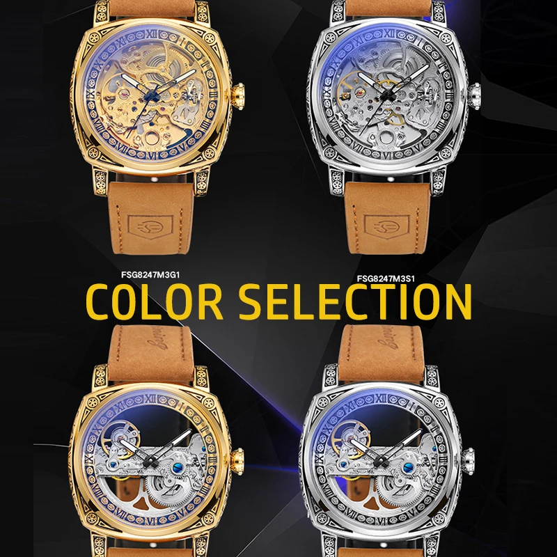 Fashion 2023 New Top Brands Mechanical Men Casual Business Skeleton Hollow Out Male Wristwatch New Leather Sports Man\'s Watches