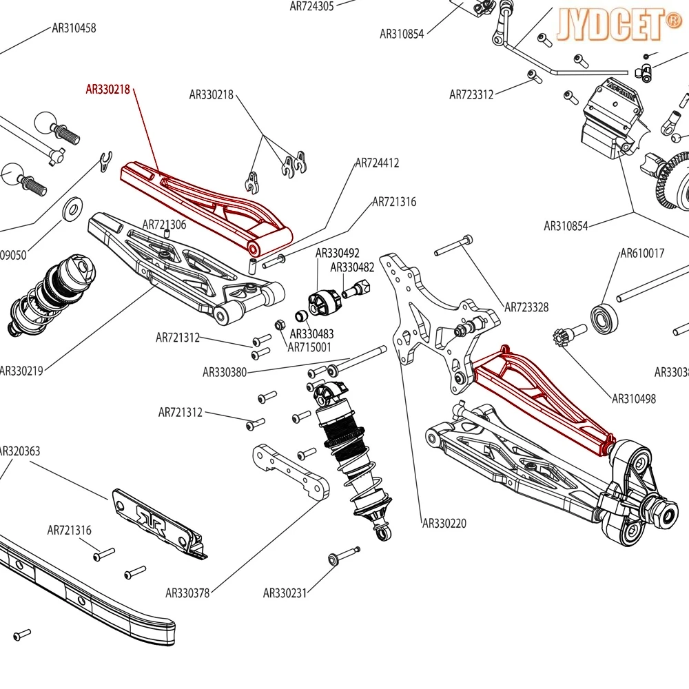 Sostituisci # AR AR 330218   Bracci sospensione anteriori superiori in alluminio per auto RC 1/8 ARRMA KRATON NOTORIOUS OUTCAST TALION 6S BLX