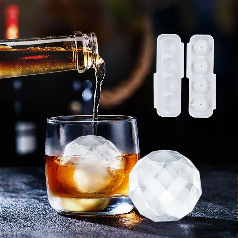 15 Cavity Diamond Whiskey Ice Ball Rhombus Ice Cube Mold  Tray PP Food Grade Silicone Candy Chocolate Mould Kitchen Accessories