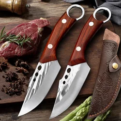 Butcher Boning Knife Slicing Meat Fruit Fish Filleting Knife Wood Handle Kitchen Knives Forged Blade Utility Barbecue Knife Tool