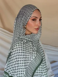 Neue Kuffiyeh Drucke Baumwolle Hijab Schal Atmungsaktive Weiche Lange Mode Vorwärts Schals Kopftuch Moslemisches Hijabs Schal Ramadan