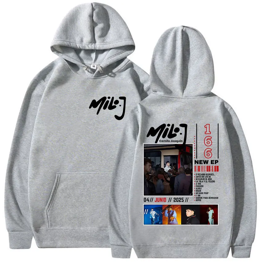 래퍼 마일로 J 166 신상 앨범 2025 프린트 후디 남성 고딕 의류 풀오버 스웨트셔츠 남성 힙합 패션 오버사이즈 후디