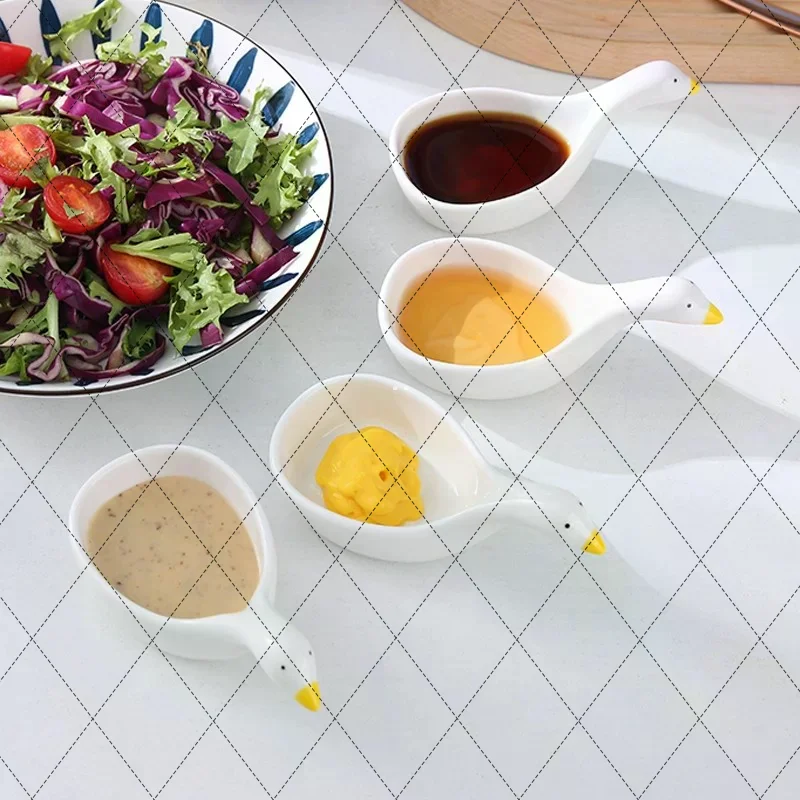 Cute Plastic Goose Rabbit Shaped Dishes Mini Cream Bowls Adorable Design Tableware For Afternoon Tea Household Food Serving Dish