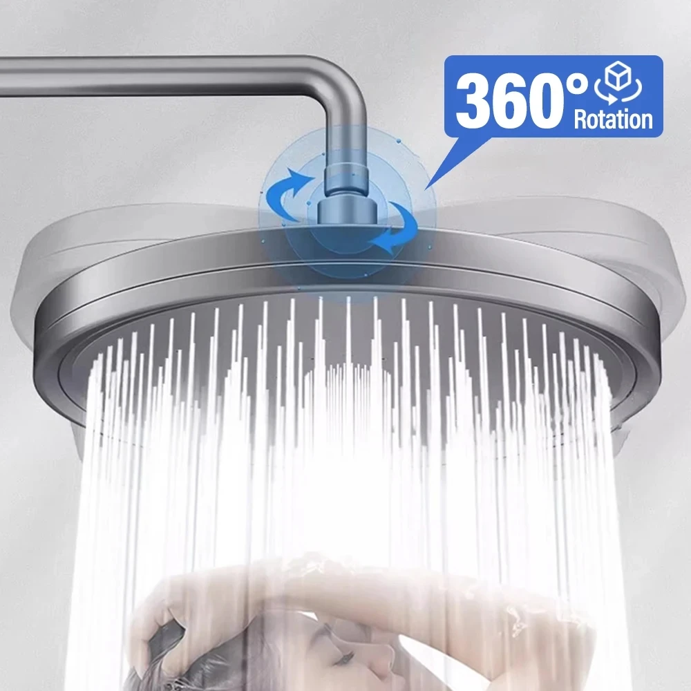 6 Modes Big Panel Large Flow High Pressure Ceiling Mounted Shower Head Rainfall Water Saving Faucet Supercharge Top Showerhead