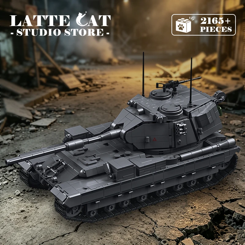 MOC Building Blocks Tank Destroyer FV215B Model Military Army Panzer DIY Bricks Armored Car Assembly Toys Adult Collection Gifts