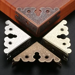 4pcs/lot Antique Alloy Triangle Corners Wooden Jewelry Box Flower Lace Edge Protector Decor Carved 34mm Bronze/Red/Gold/Silver