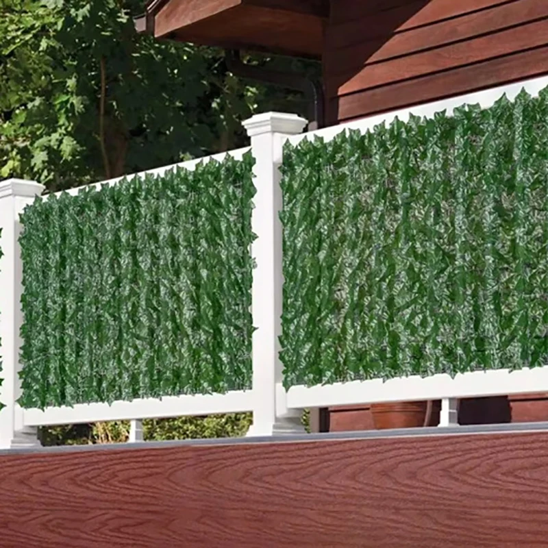 【CC315】Artificial Ivy Hedge Green Leaf Fence Panels Faux Privacy Fence Screen For Home Outdoor Garden Balcony Decoration 0.5X3m